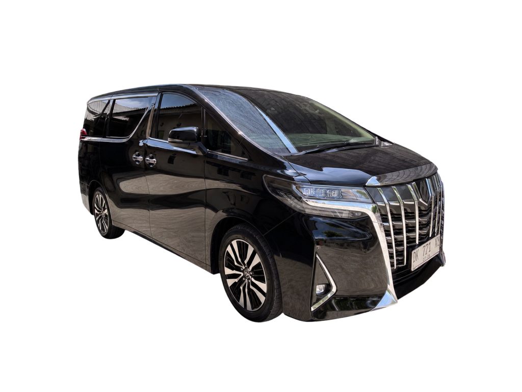 MPV premium serba kulit untuk perjalanan VIP/keluarga besar, sudah termasuk sopir berpengalaman. Include: air mineral, tissu, Buah & Parkir.