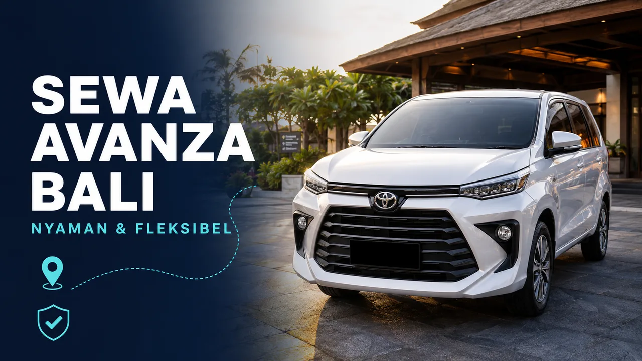 Mobil Avanza putih untuk jasa transport Bali
