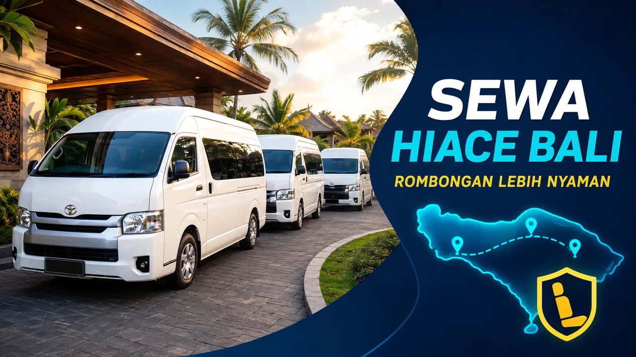 Armada Hiace putih untuk sewa transport rombongan Bali